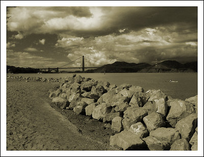 Golden Gate in Sepia