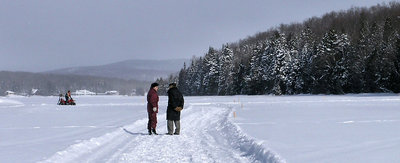 nice day for a walk on the lake