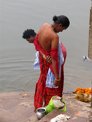 by the river Ganges
