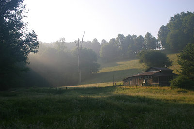 old homestead at sunrise