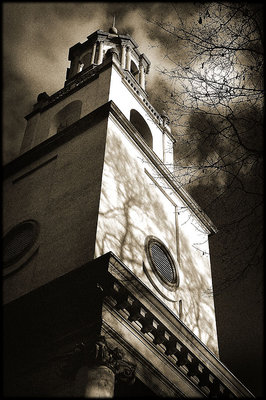 Spire in twilight