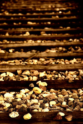unorganized rows of stones