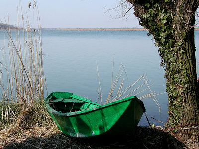 green boat