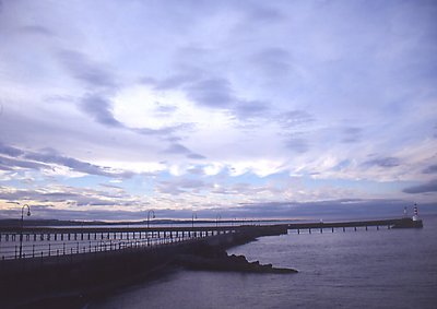 amble pier-evening light