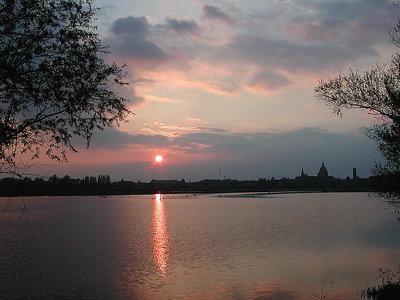 quiet sunset over the town