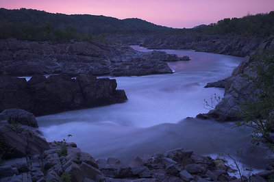 Virginia side Great Falls before sunrise