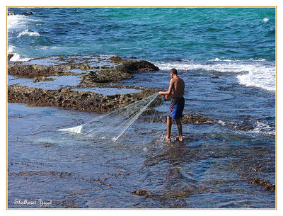 a fisherman in his work