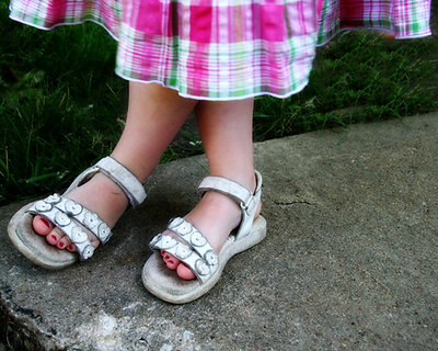 Sarah's red toes