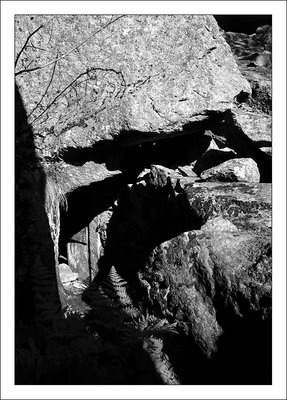 Val Calneggia, Le Gerre, Old House under a big stone.  "Door".