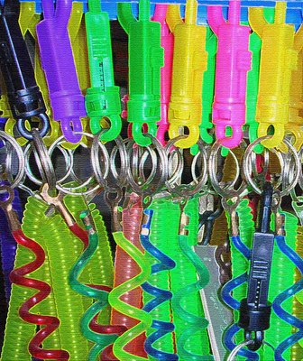 Multicolored key chains