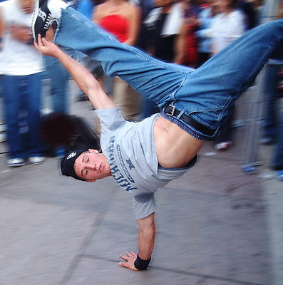 athletic male breakdancer