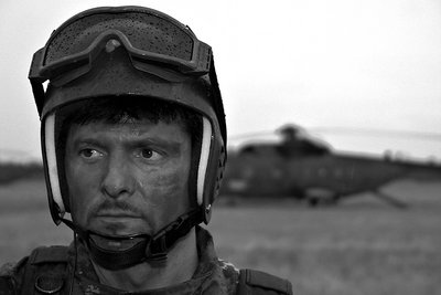 Tired  soldier b&w