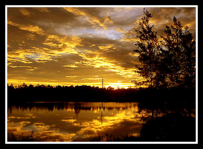 Sunset at lake Timika