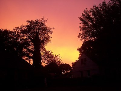 Sunset looks like fire