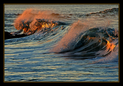 Wave dance at sunset