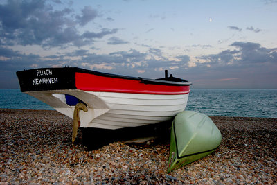 beached small boats