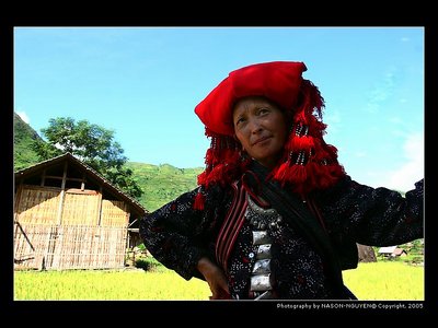 Portrait of a Red Dao lady