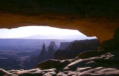 Peeking thru Mesa Arch