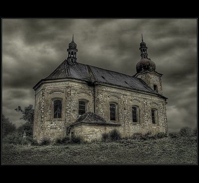 A smashed up church