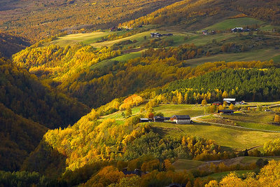 Mountain farming in autumn color.