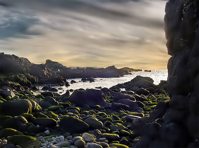 rocks and sea