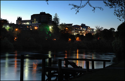 City at dusk