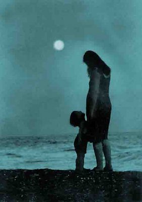 Moon,Mother and Beach