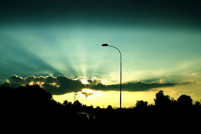 Automobile sunset
