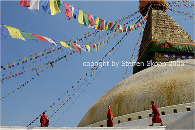 Monks, Stupa, Kathmandu