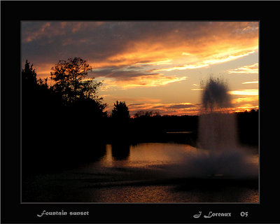 Fountain sunset