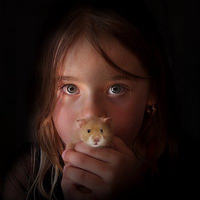 Girl with hamster