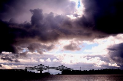 Looking at a normal bridge on a normal day