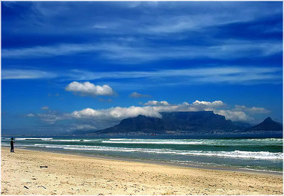 Table mountain under the blue