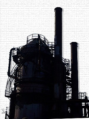 Gasworks silhouette
