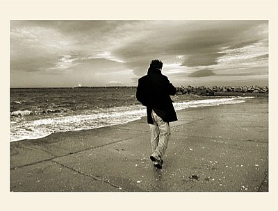 alone man on the beach...