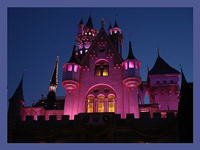 Walt's castle at night