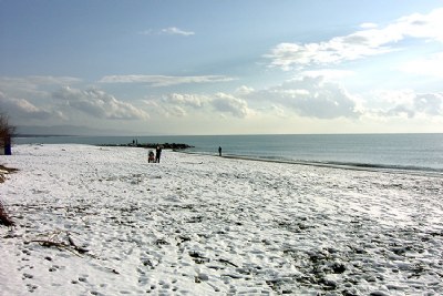 Snow on the beach
