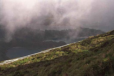 fog over lake