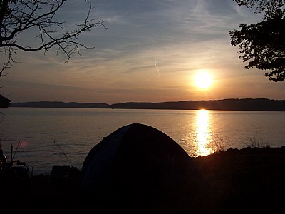 Camping sunset