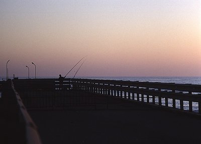 another fishing at the sunset