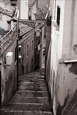 Narrow street in Cagliari