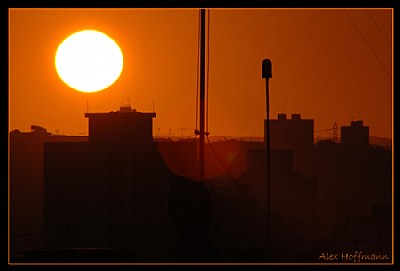 Sunset over the buildings