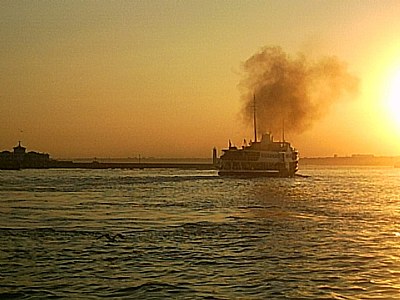 sun and boat