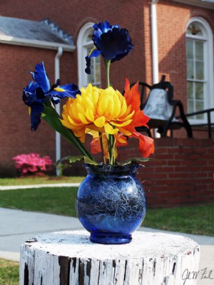 vase on post