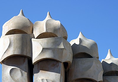 Gaudi statues on Casa Milla
