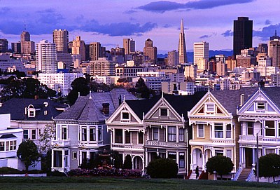 Postcard Row at Dusk