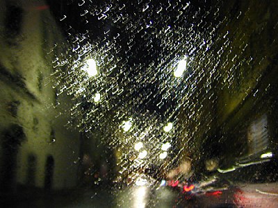 The night, the rain, the street
