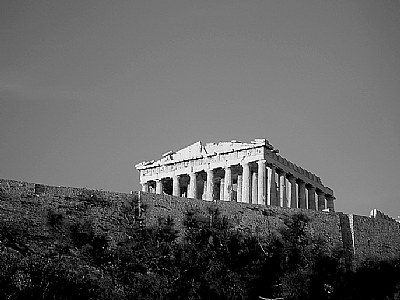 Parthenon in b/w