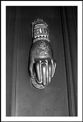 knocker in b/w