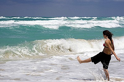 Sara at beach